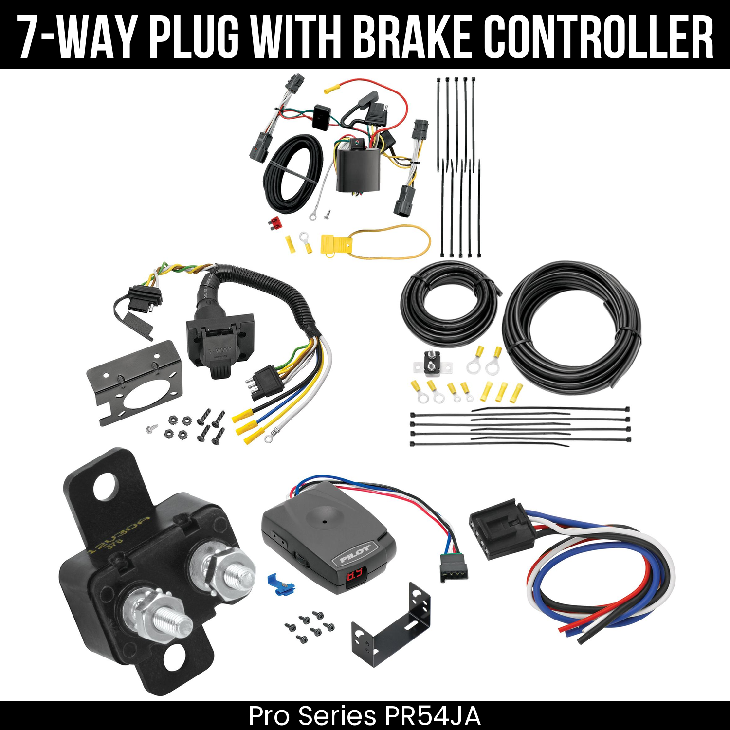 Trailer Wiring 7-Way Plug w/ Bracket , Pro Series Pilot Brake Control