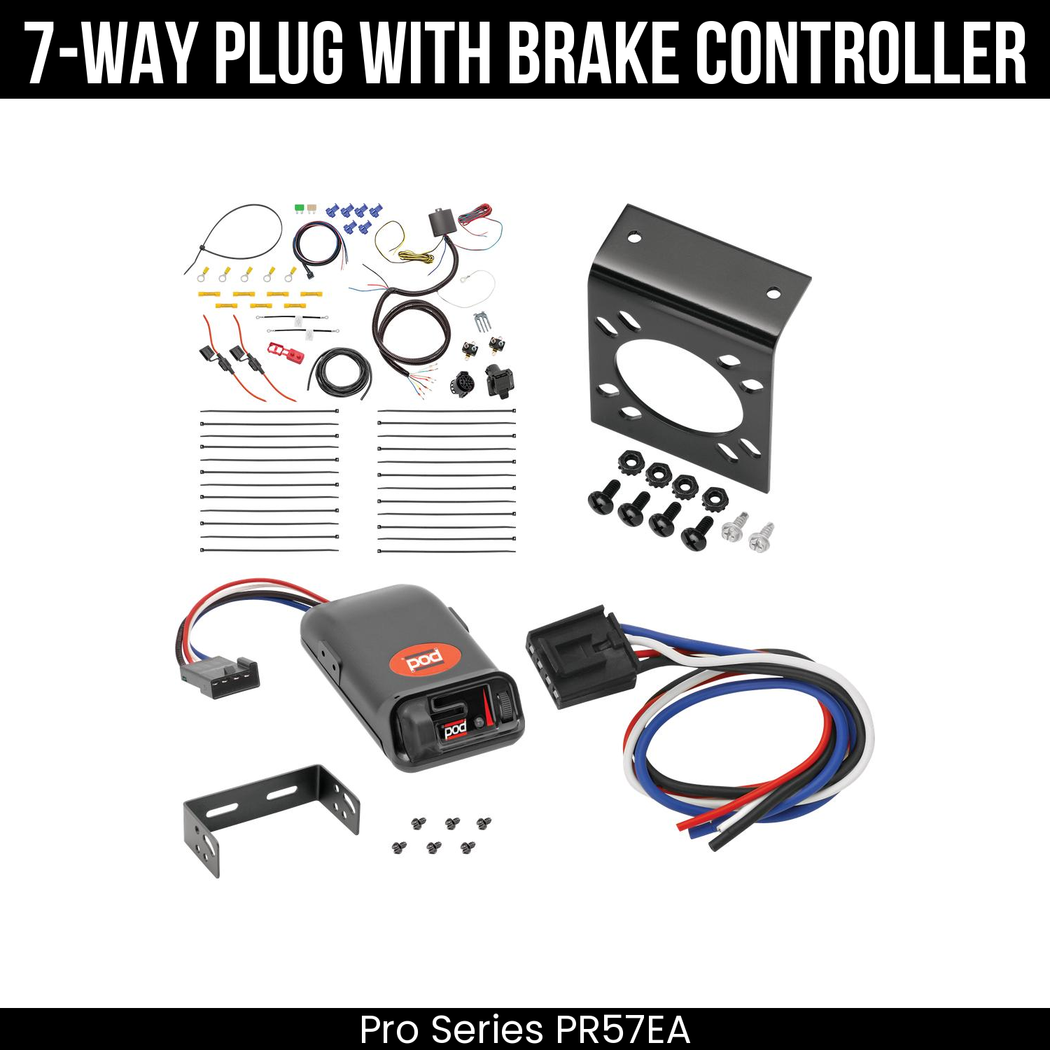 Trailer Wiring 7-Way Plug w/ Bracket , Pro Series POD Brake Control