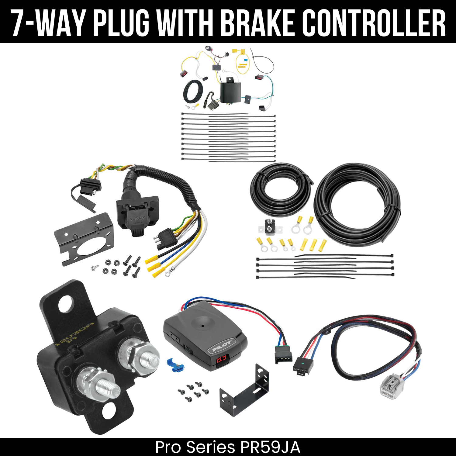 Trailer Wiring 7-Way Plug w/ Bracket , Pro Series Pilot Brake Control