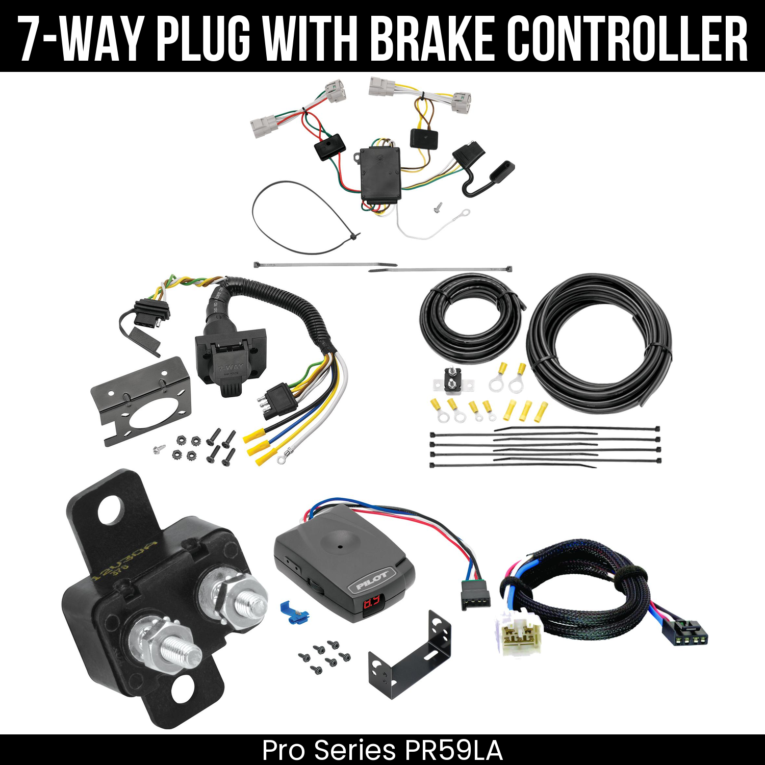 Trailer Wiring 7-Way Plug w/ Bracket , Pro Series Pilot Brake Control