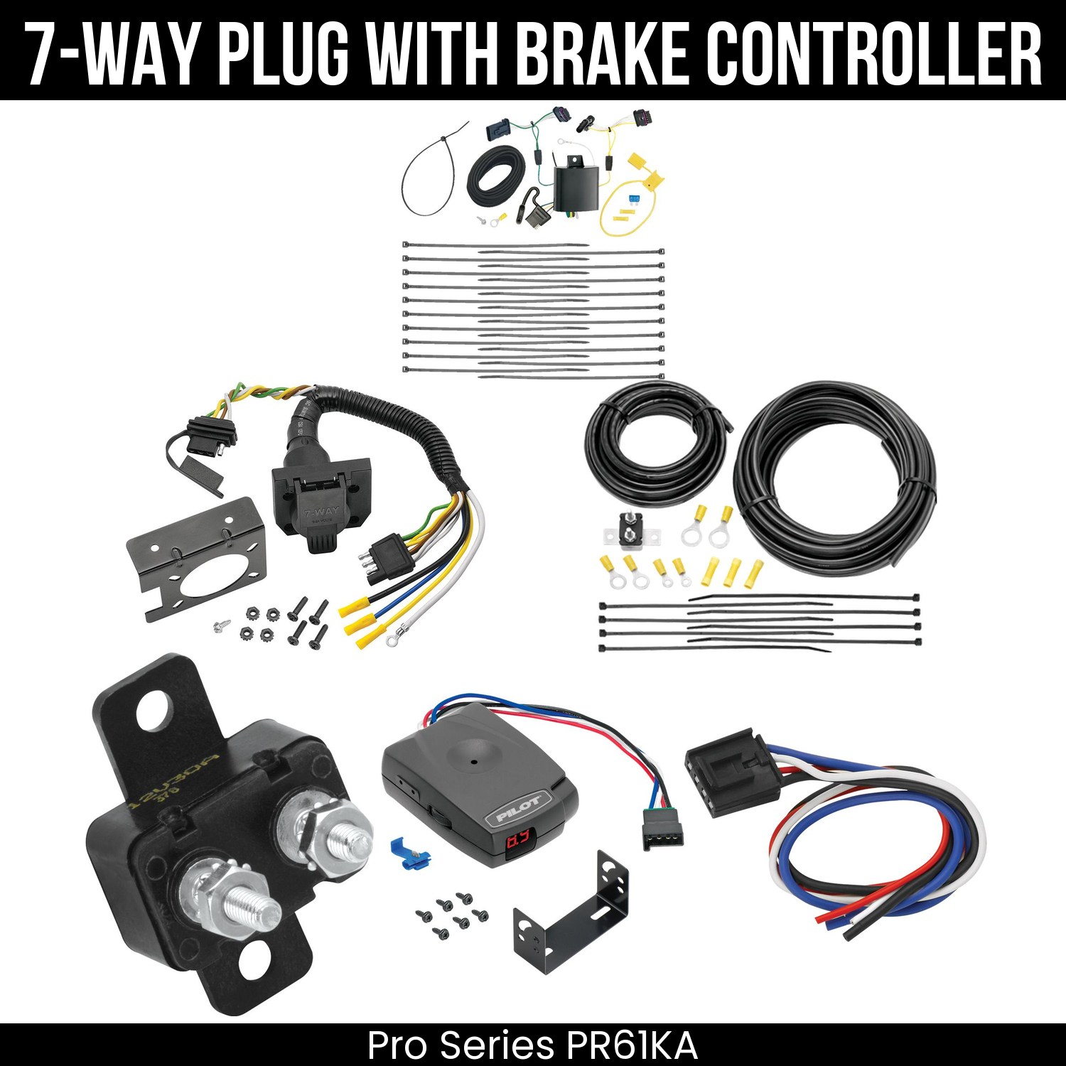 Trailer Wiring 7-Way Plug w/ Bracket , Pro Series Pilot Brake Control