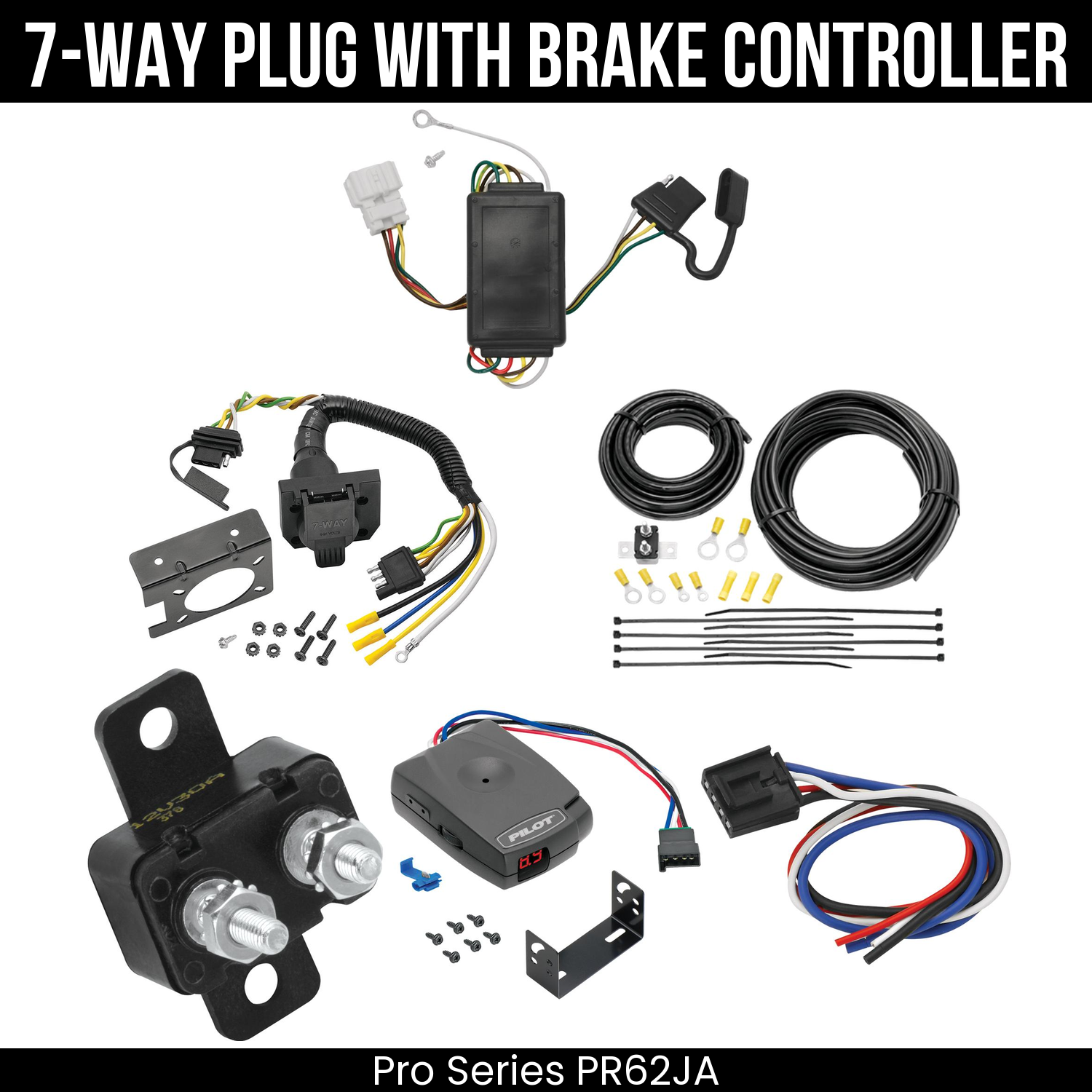 Trailer Wiring 7-Way Plug w/ Bracket , Pro Series Pilot Brake Control