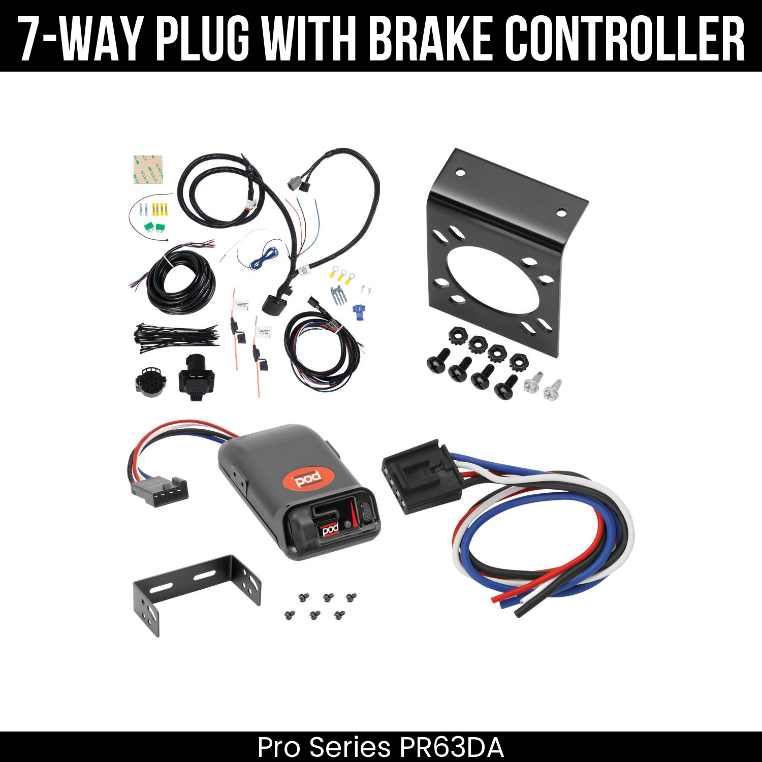 Trailer Wiring 7-Way Plug w/ Bracket , Pro Series POD Brake Control