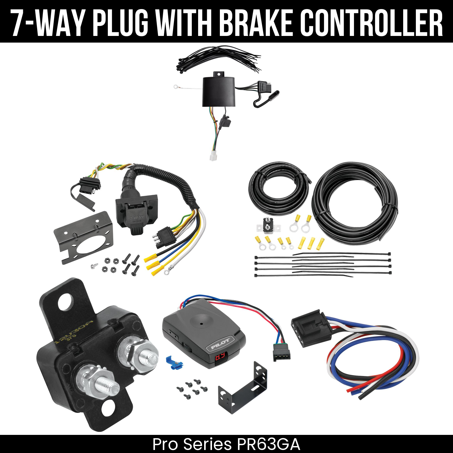 Trailer Wiring 7-Way Plug w/ Bracket , Pro Series Pilot Brake Control