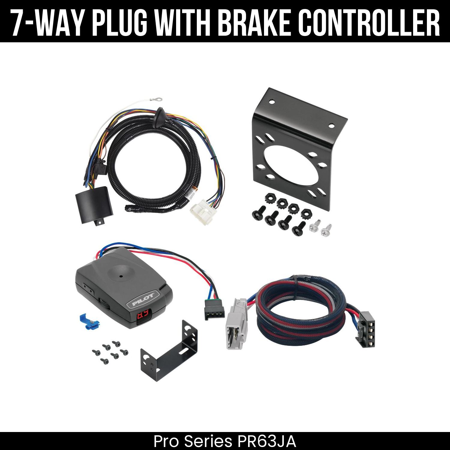 Trailer Wiring 7-Way Plug w/ Bracket , Pro Series Pilot Brake Control