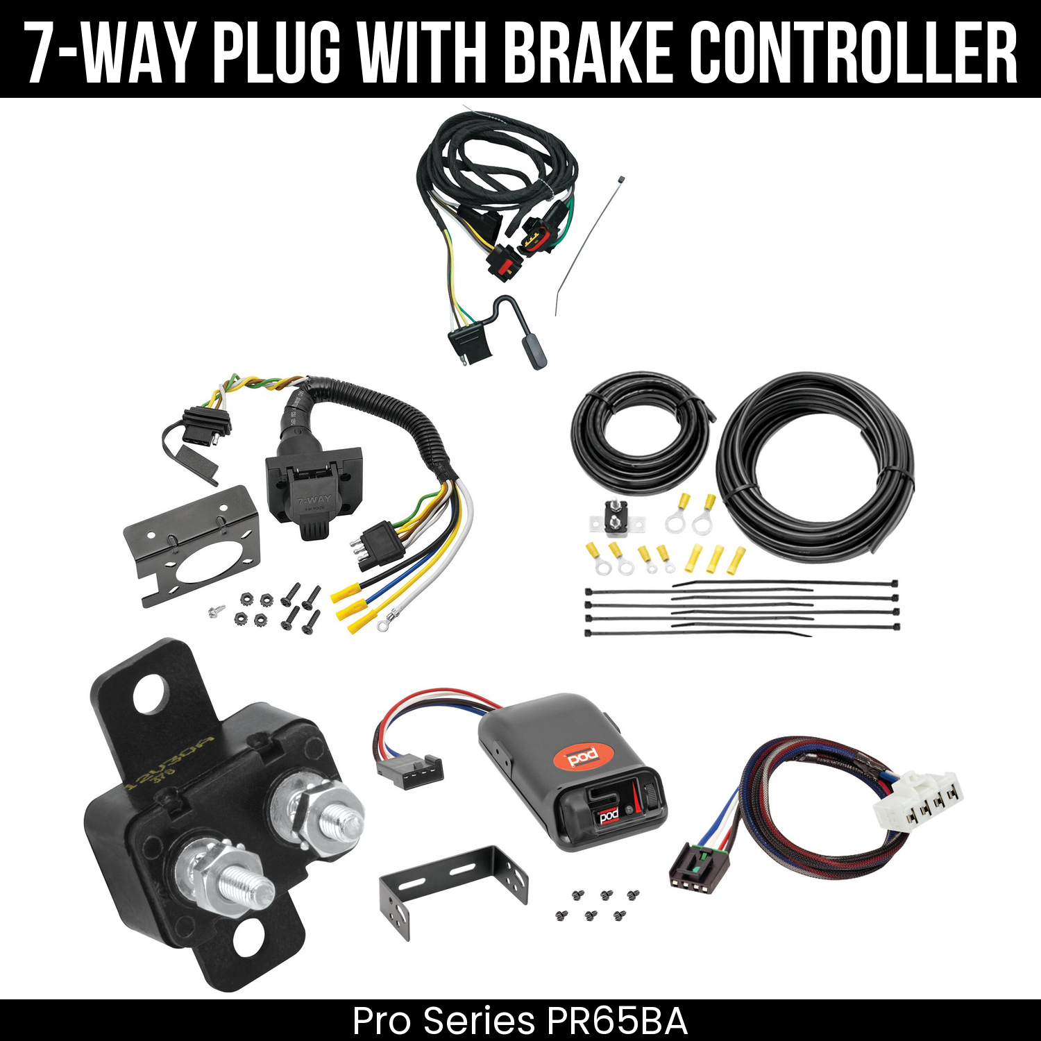 Trailer Wiring 7-Way Plug w/ Bracket , Pro Series POD Brake Control