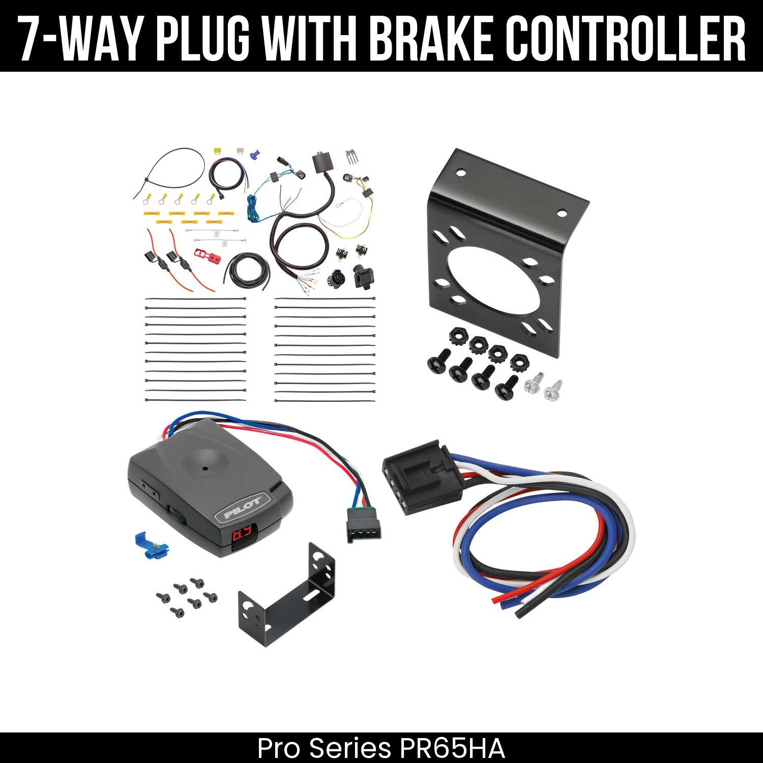Trailer Wiring 7-Way Plug w/ Bracket , Pro Series Pilot Brake Control