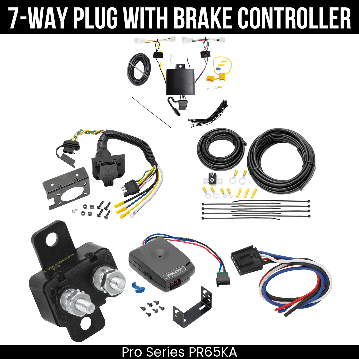 Trailer Wiring 7-Way Plug w/ Bracket , Pro Series Pilot Brake Control