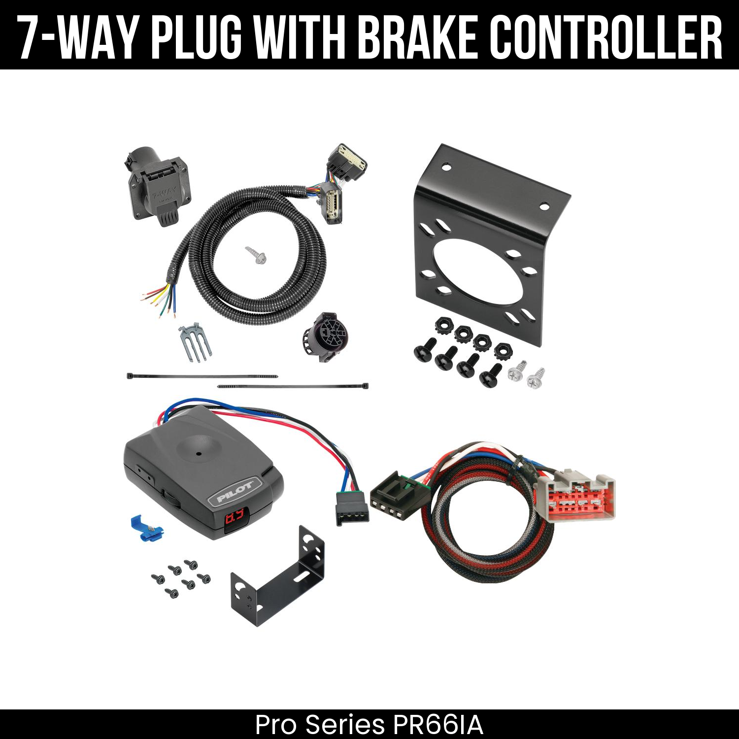 Trailer Wiring 7-Way Plug w/ Bracket , Pro Series Pilot Brake Control