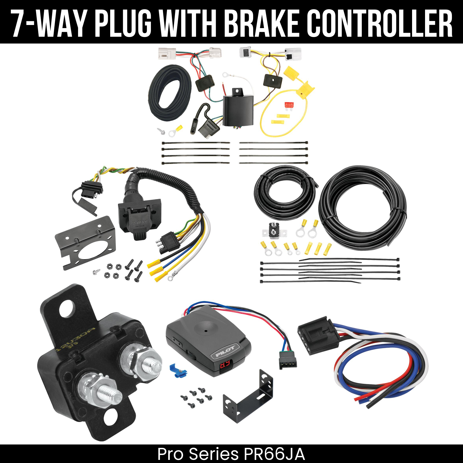 Trailer Wiring 7-Way Plug w/ Bracket , Pro Series Pilot Brake Control