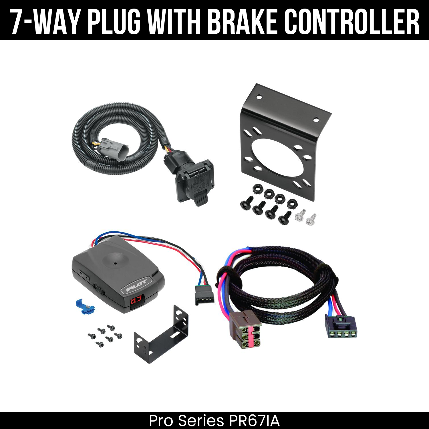 Trailer Wiring 7-Way Plug w/ Bracket , Pro Series Pilot Brake Control