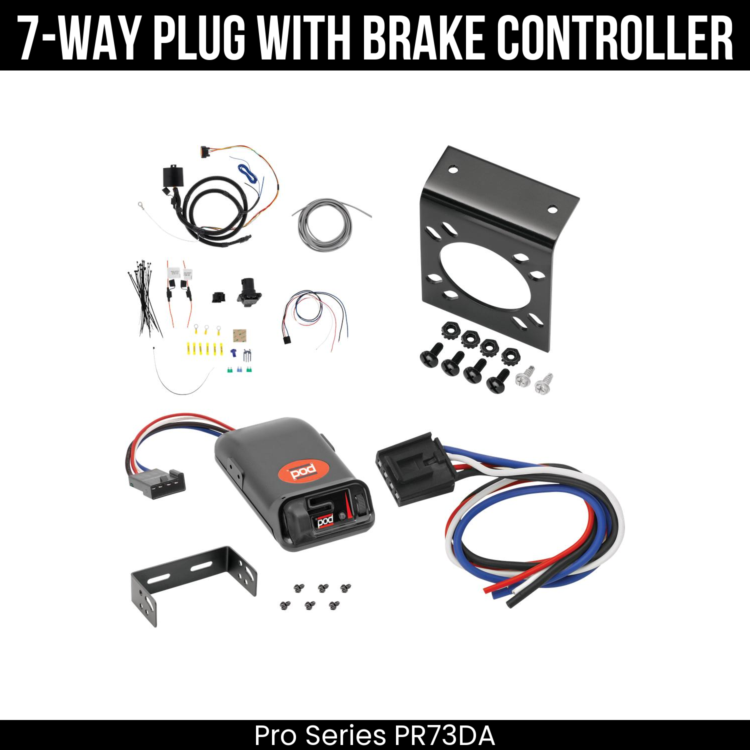 Trailer Wiring 7-Way Plug w/ Bracket , Pro Series POD Brake Control