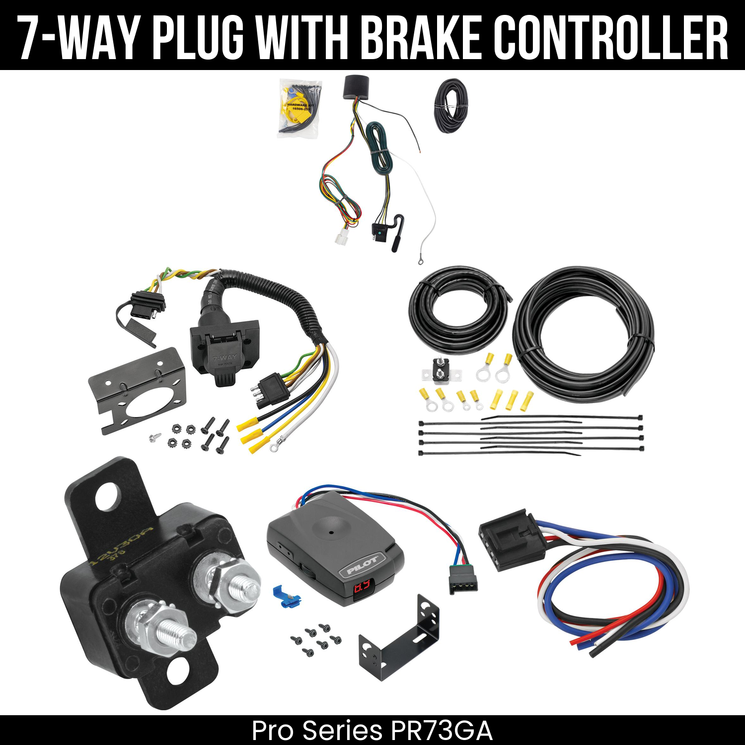 Trailer Wiring 7-Way Plug w/ Bracket , Pro Series Pilot Brake Control