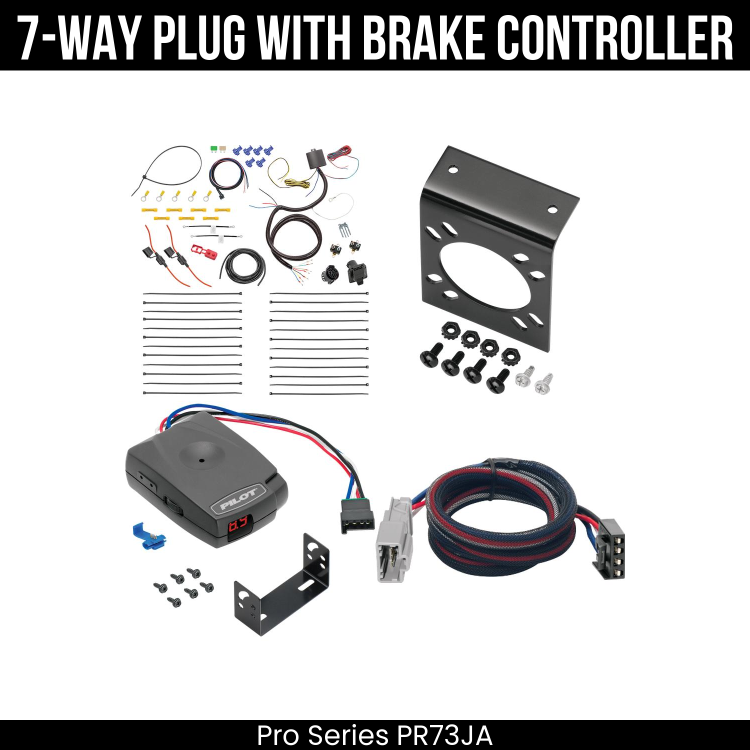 Trailer Wiring 7-Way Plug w/ Bracket , Pro Series Pilot Brake Control