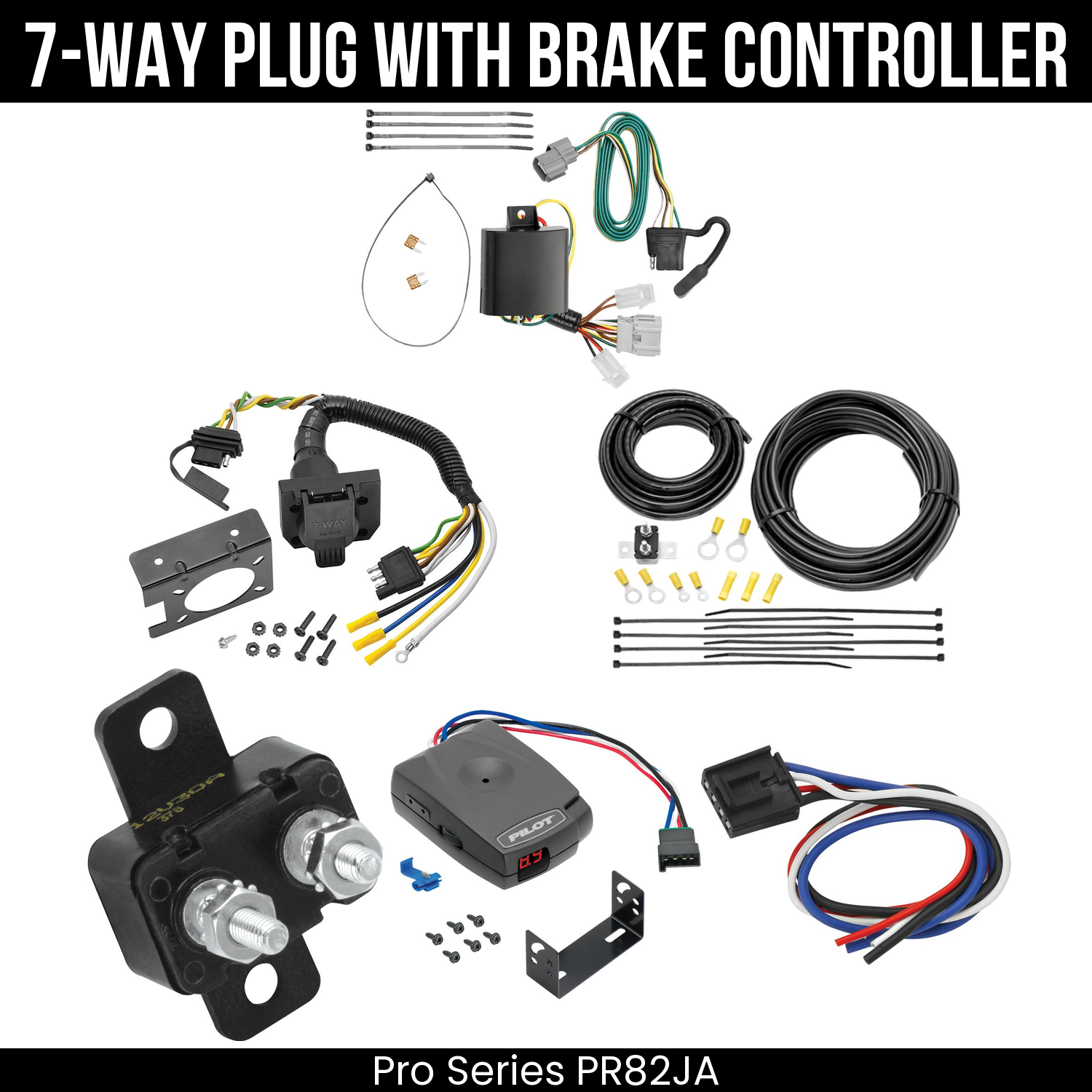 Trailer Wiring 7-Way Plug w/ Bracket , Pro Series Pilot Brake Control