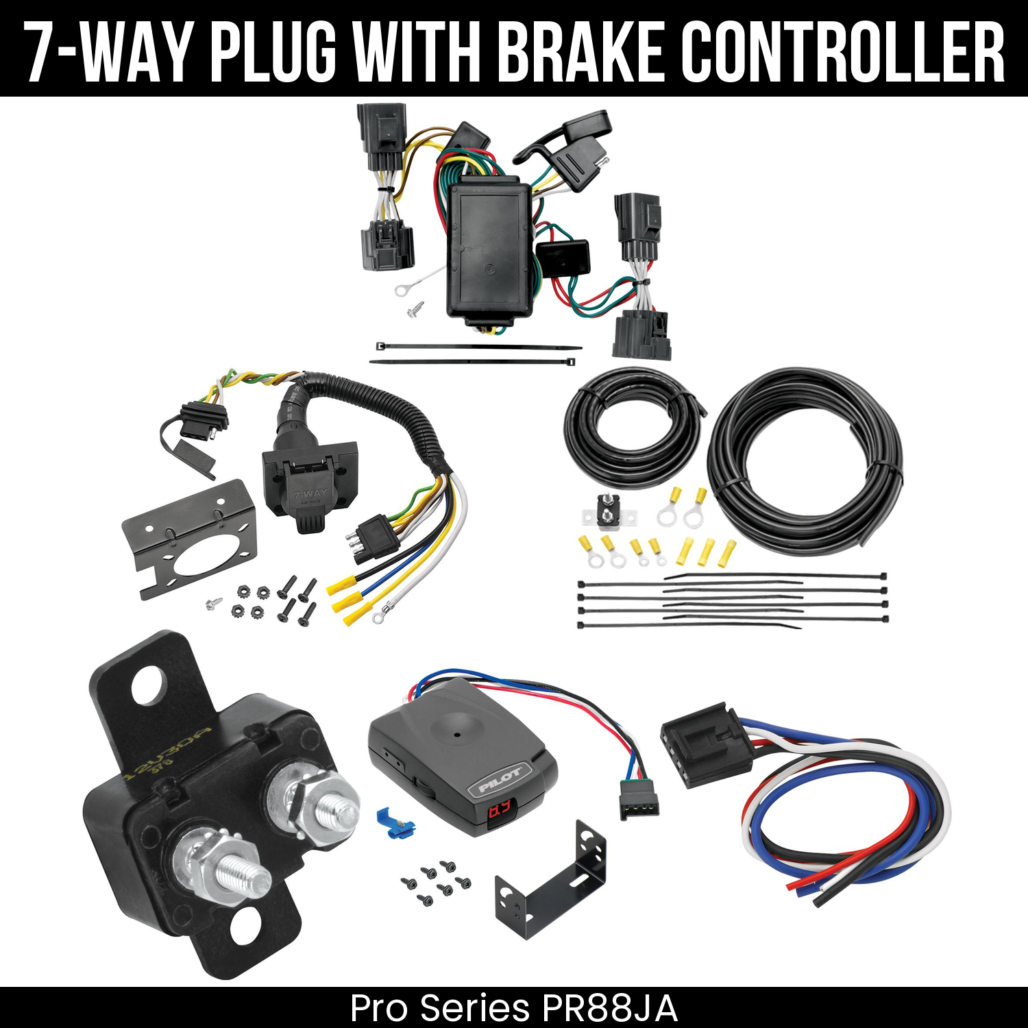 Trailer Wiring 7-Way Plug w/ Bracket , Pro Series Pilot Brake Control