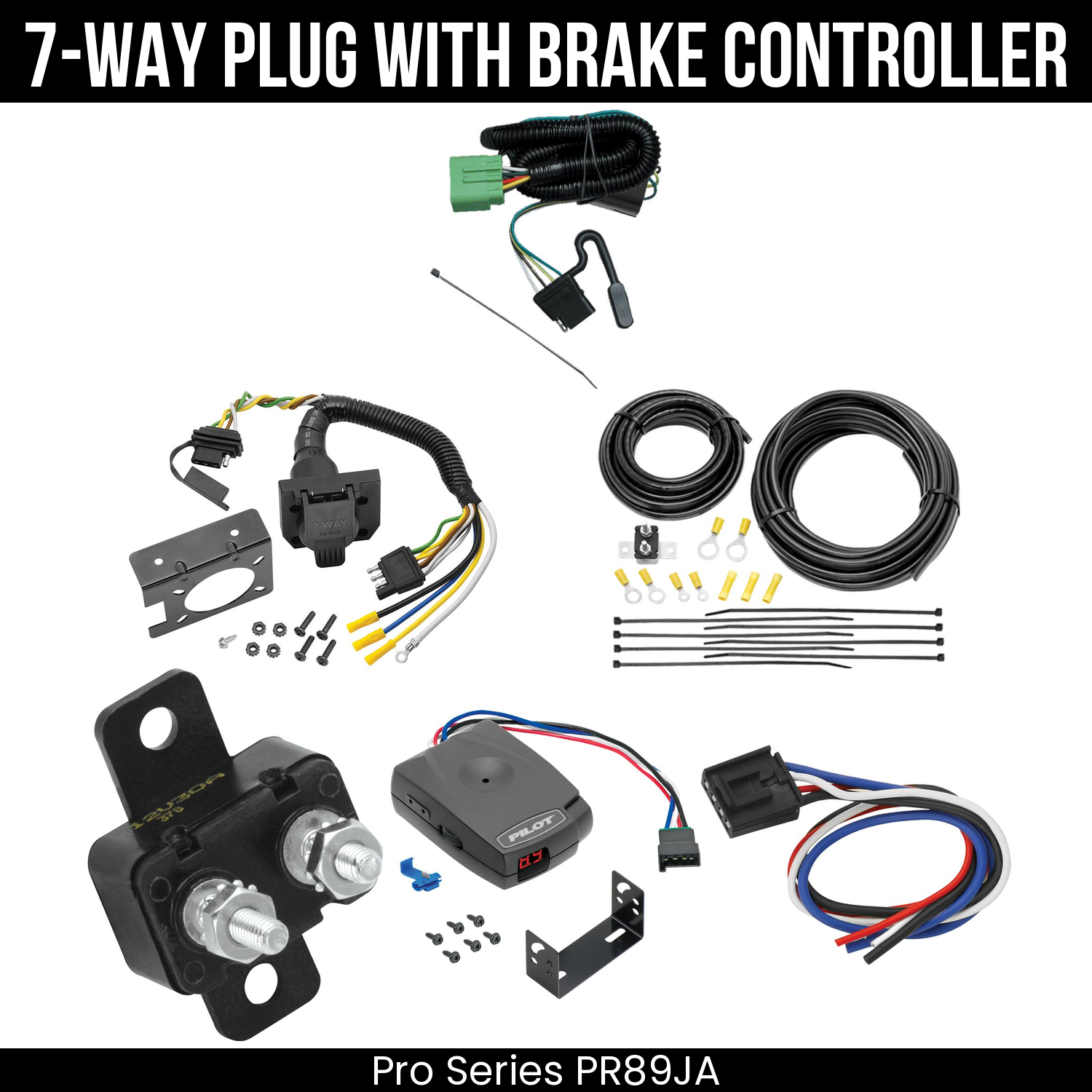 Trailer Wiring 7-Way Plug w/ Bracket , Pro Series Pilot Brake Control