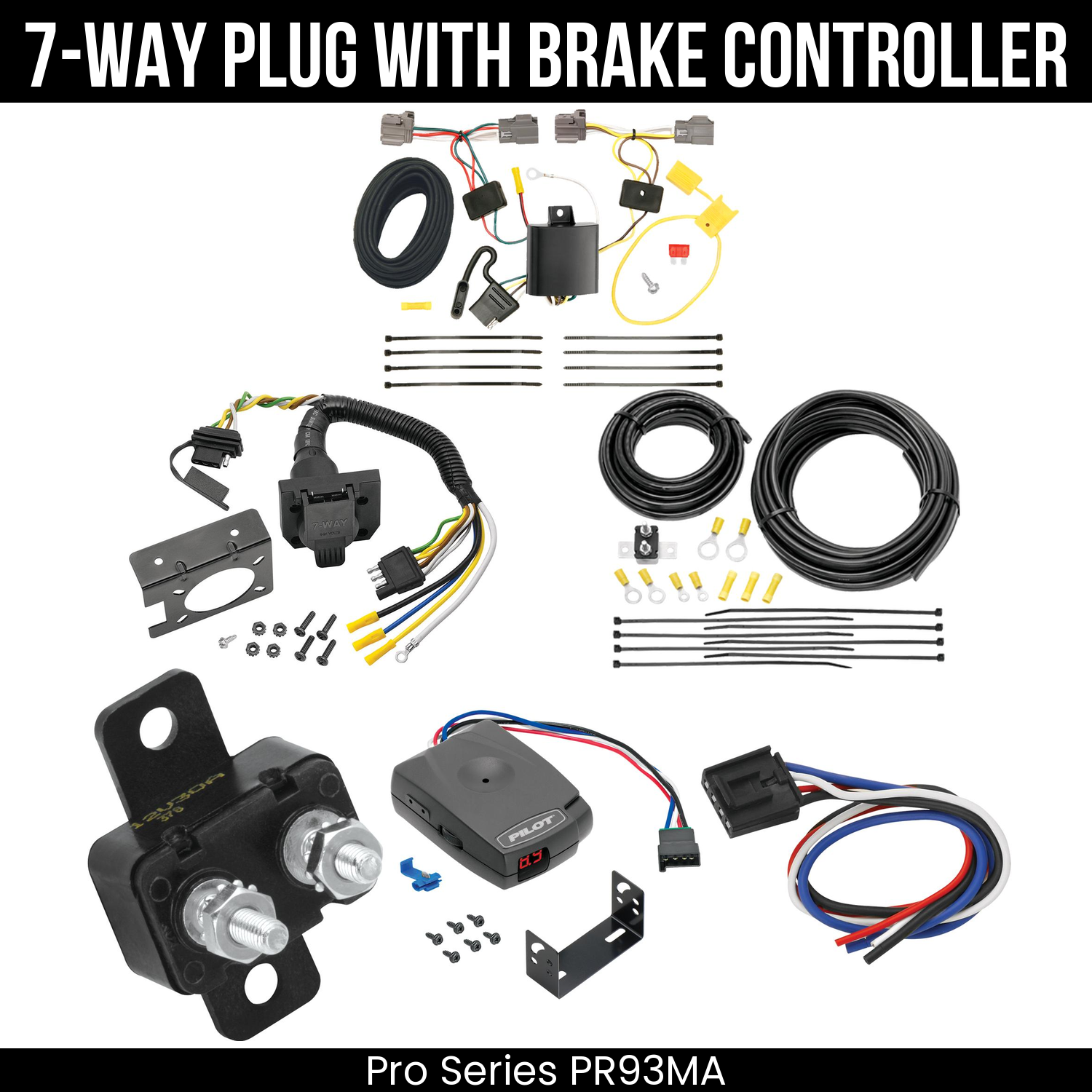 Trailer Wiring 7-Way Plug w/ Bracket , Pro Series Pilot Brake Control