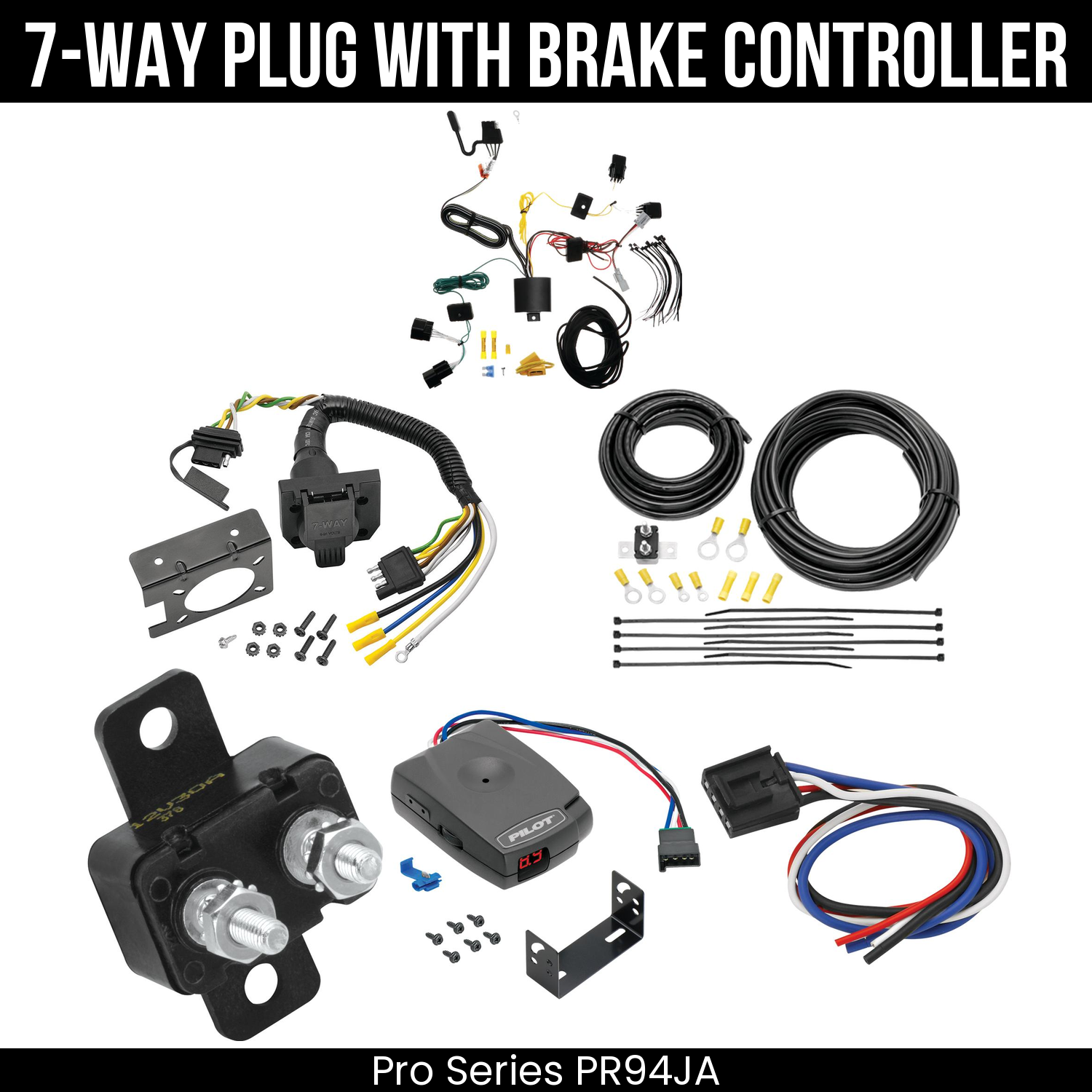 Trailer Wiring 7-Way Plug w/ Bracket , Pro Series Pilot Brake Control