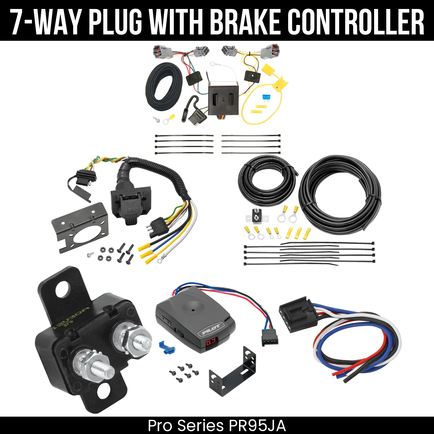 Trailer Wiring 7-Way Plug w/ Bracket , Pro Series Pilot Brake Control