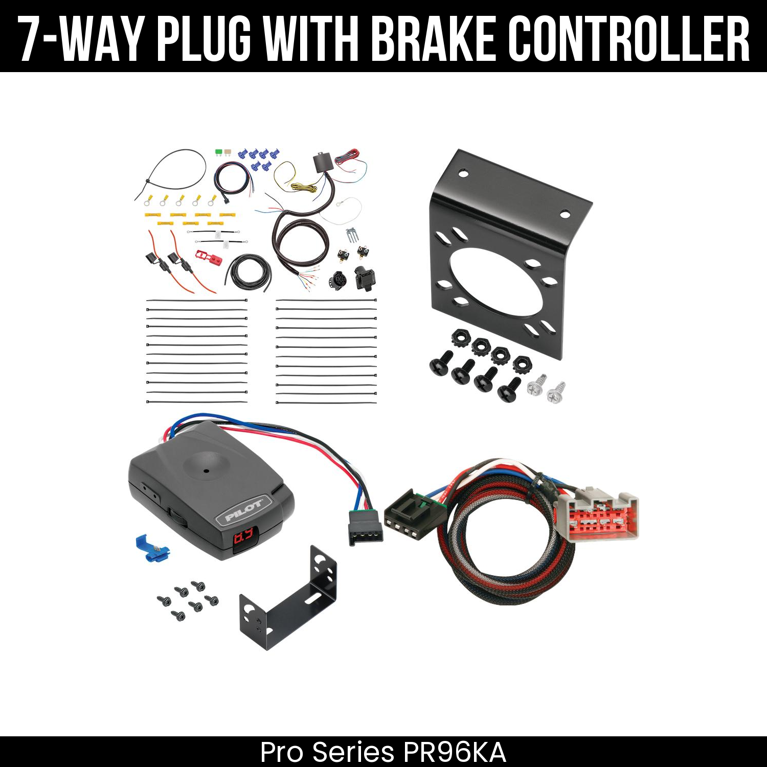 Trailer Wiring 7-Way Plug w/ Bracket , Pro Series Pilot Brake Control