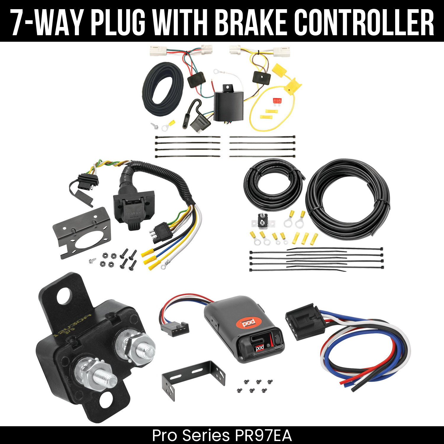 Trailer Wiring 7-Way Plug w/ Bracket , Pro Series POD Brake Control