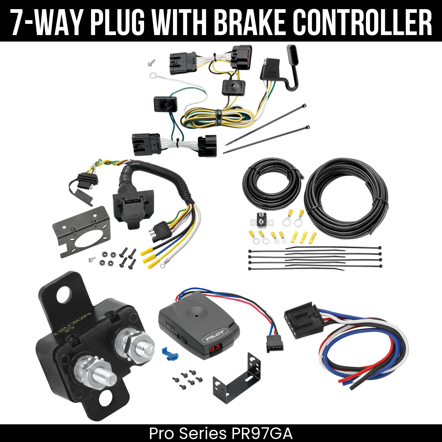 Trailer Wiring 7-Way Plug w/ Bracket , Pro Series Pilot Brake Control