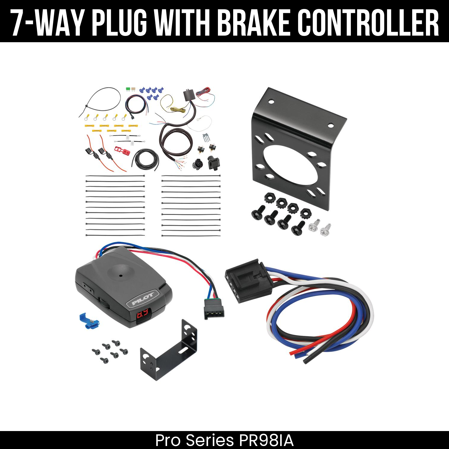 Trailer Wiring 7-Way Plug w/ Bracket , Pro Series Pilot Brake Control