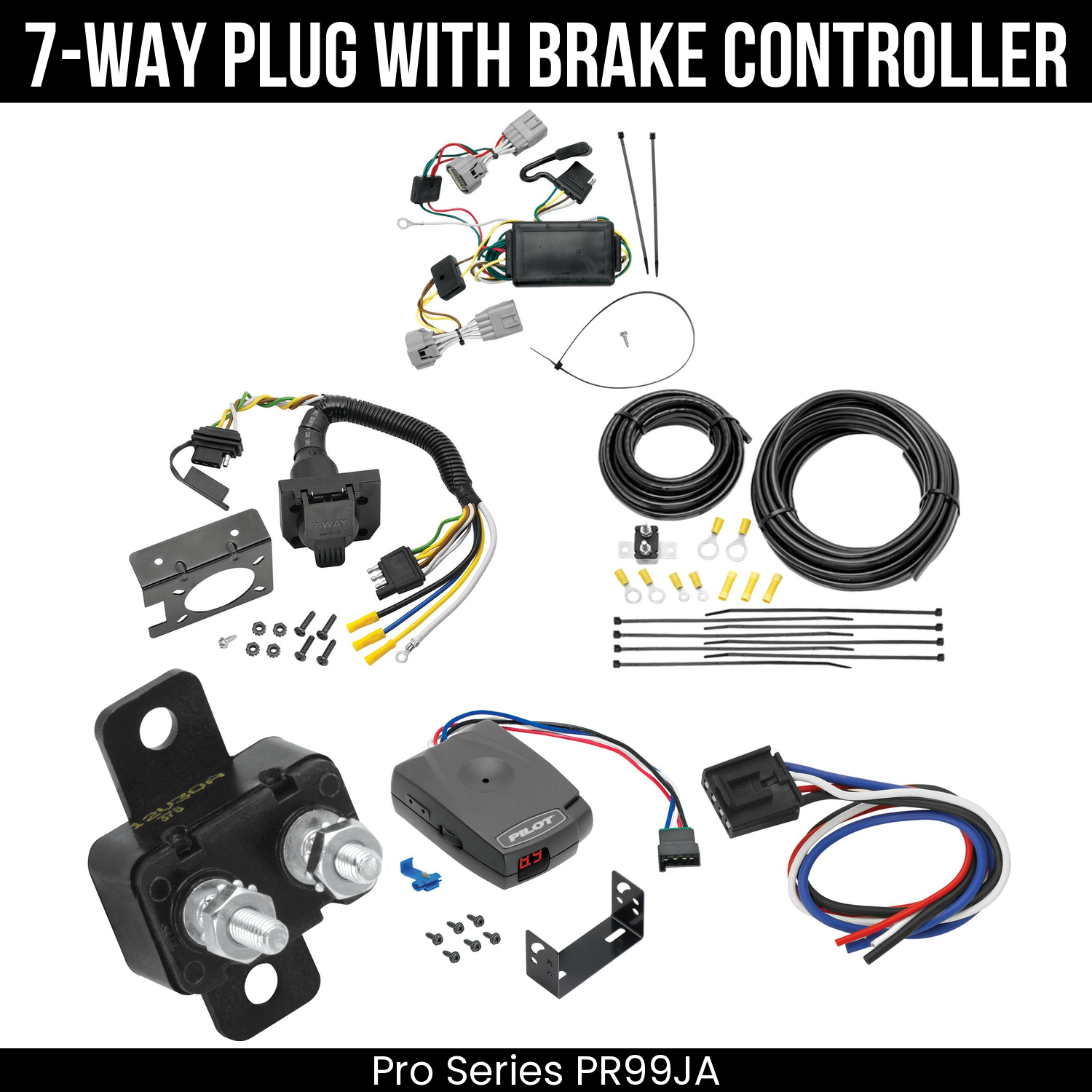 Trailer Wiring 7-Way Plug w/ Bracket , Pro Series Pilot Brake Control