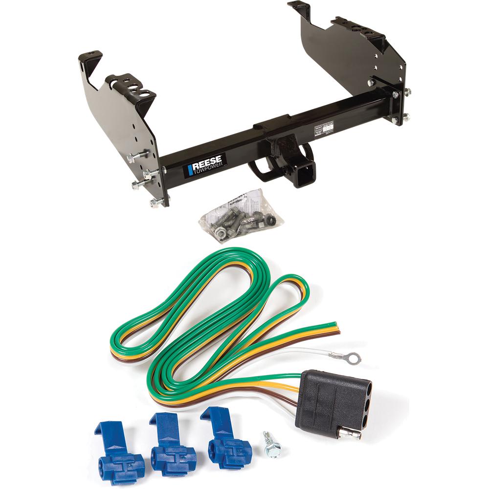 Reese Trailer Tow Hitch and 4-Way Wiring for Chevy, Ford, RAM