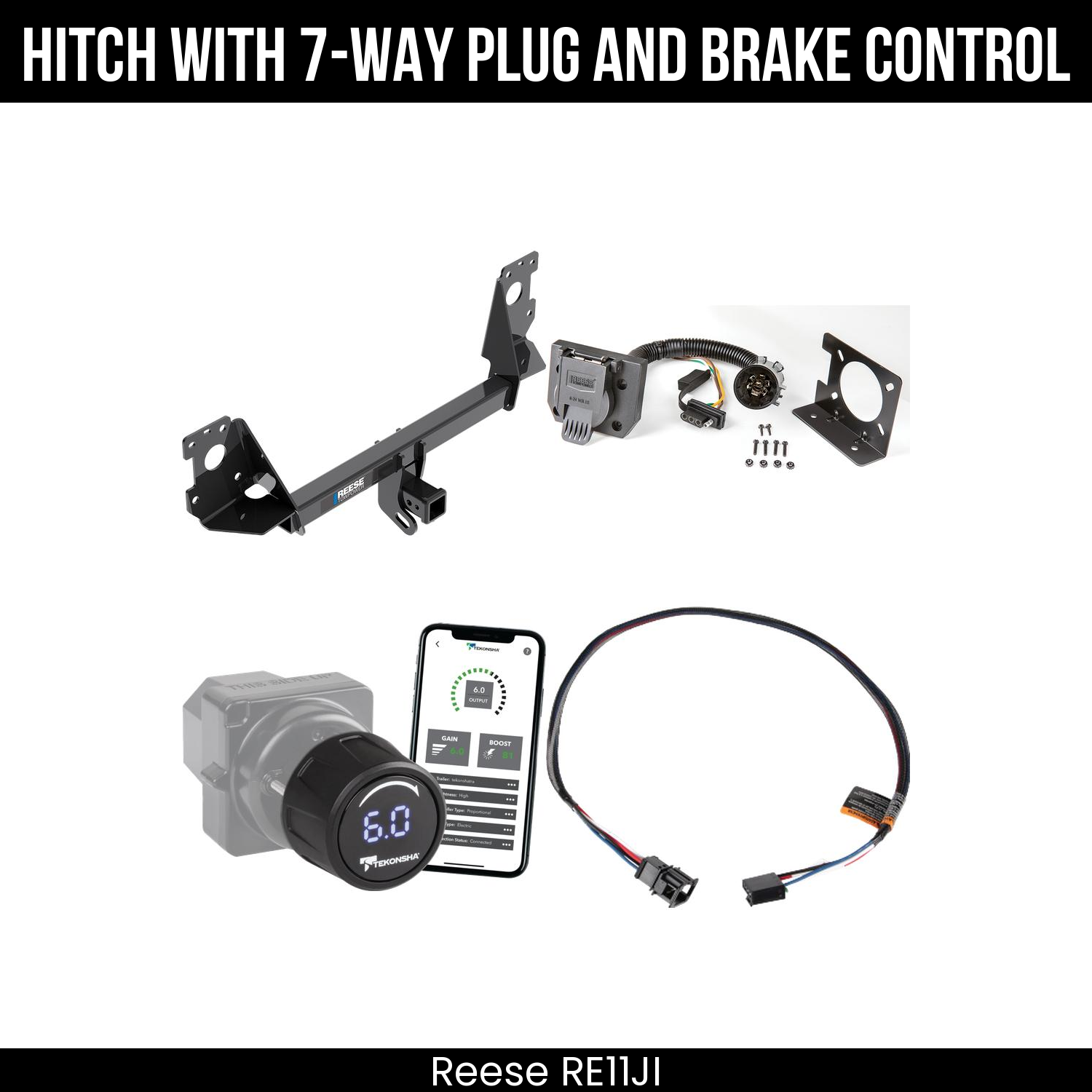 Reese RE11JI Hitch With 7 Way Plug And Brake Control Bundle Featureimg
