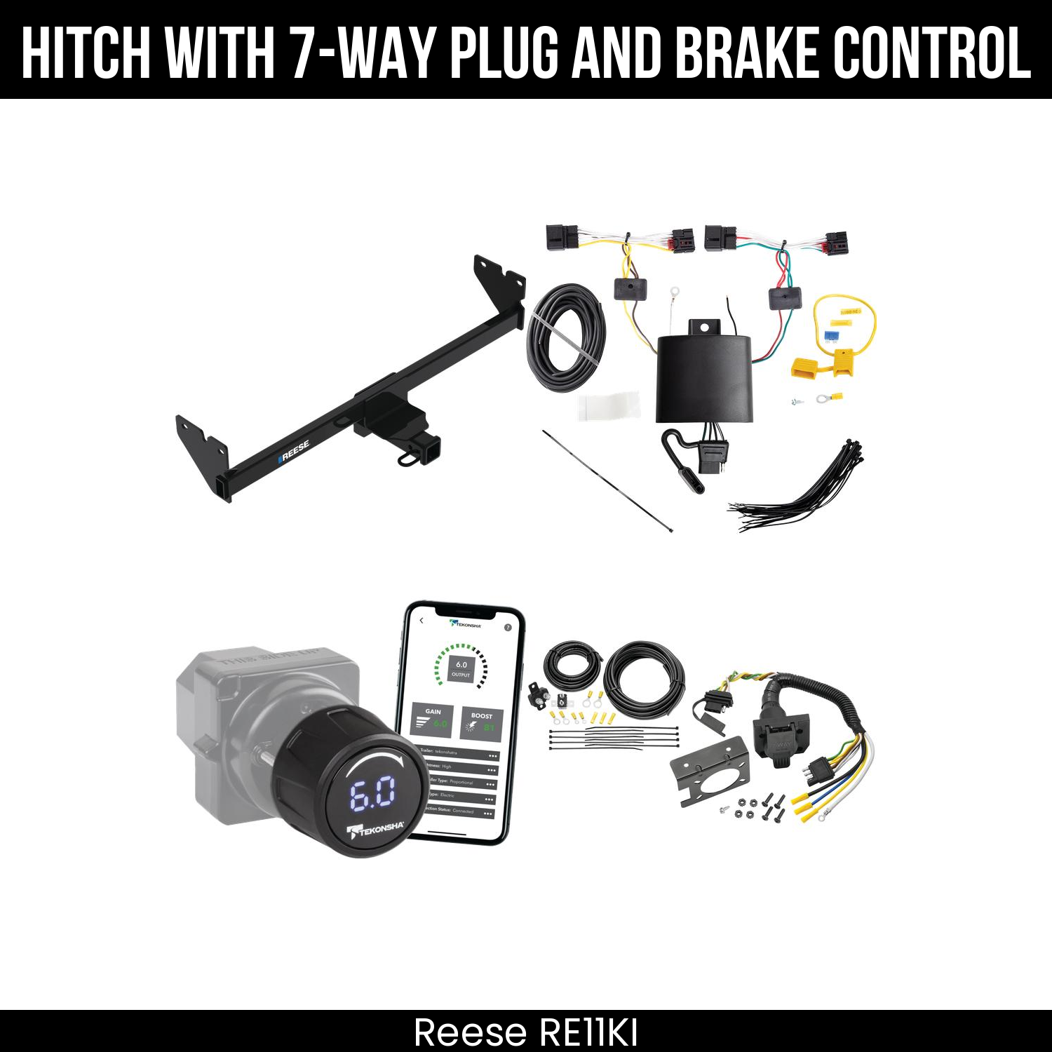 Reese RE11KI Hitch With 7 Way Plug And Brake Control Bundle Featureimg