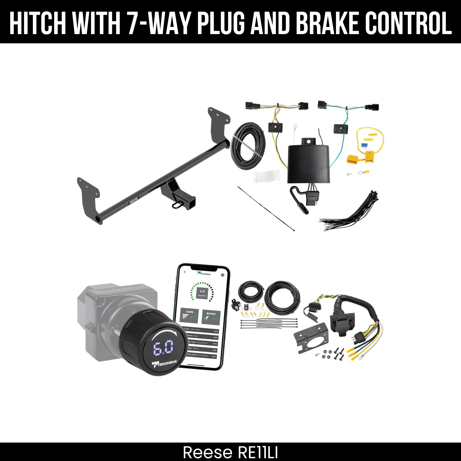 Reese RE11LI Hitch With 7 Way Plug And Brake Control Bundle Featureimg