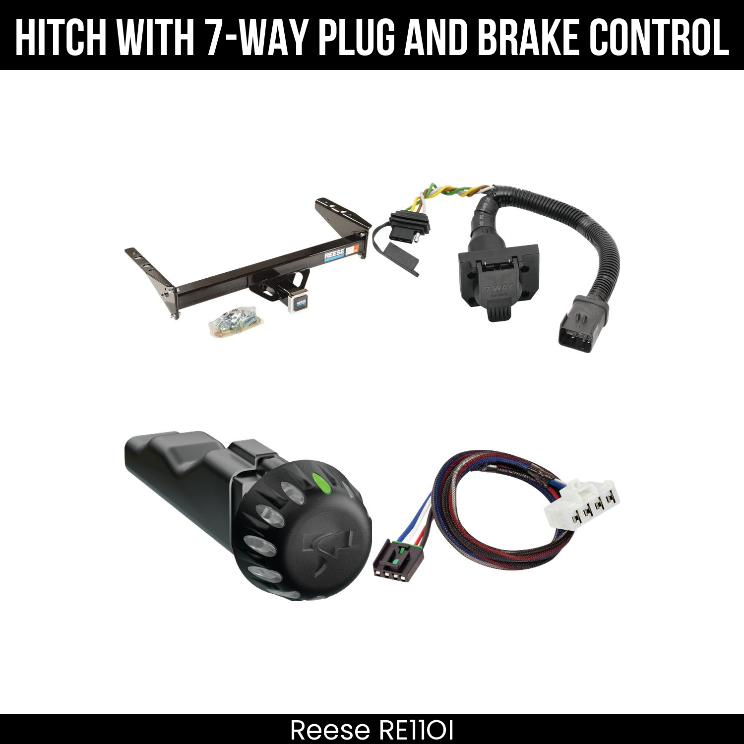 Reese RE11OI Hitch With 7 Way Plug And Brake Control Bundle Featureimg