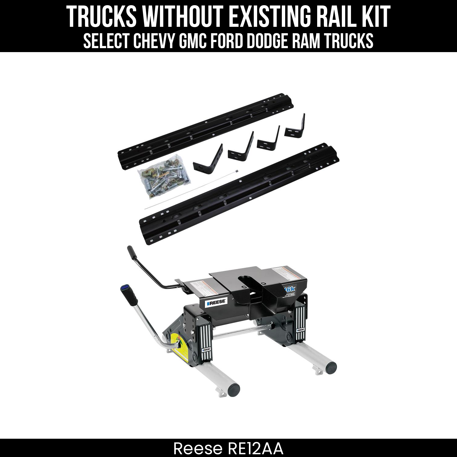 5th Wheel Hitch Mounting Rail & Bracket Kit,Replacement 5th Wheel Head,5th Wheel Round Tube Slider