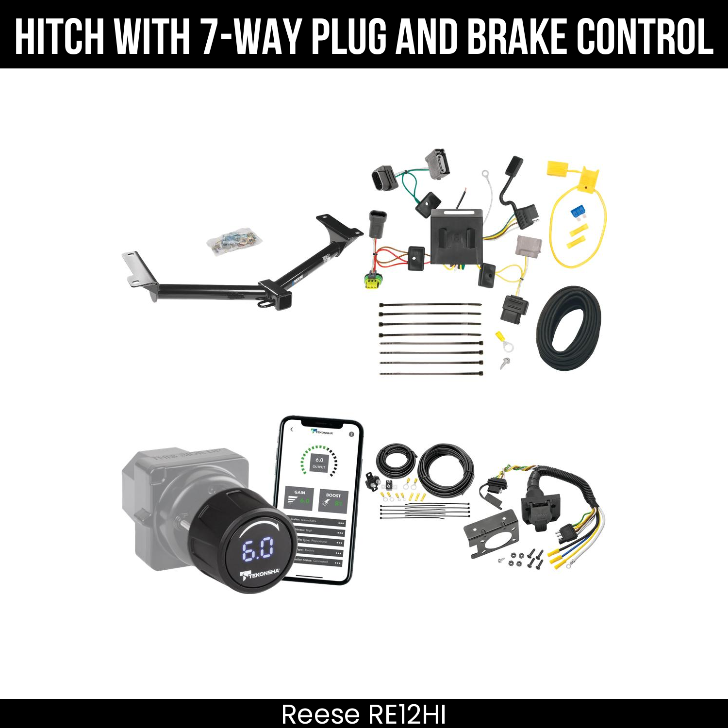 Reese RE12HI Hitch With 7 Way Plug And Brake Control Bundle Featureimg
