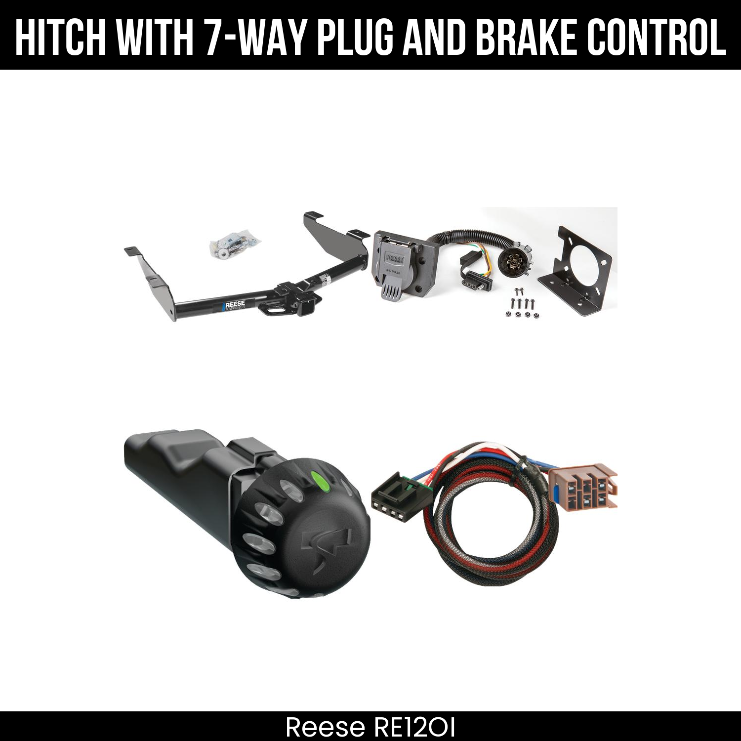 Reese RE12OI Hitch With 7 Way Plug And Brake Control Bundle Featureimg
