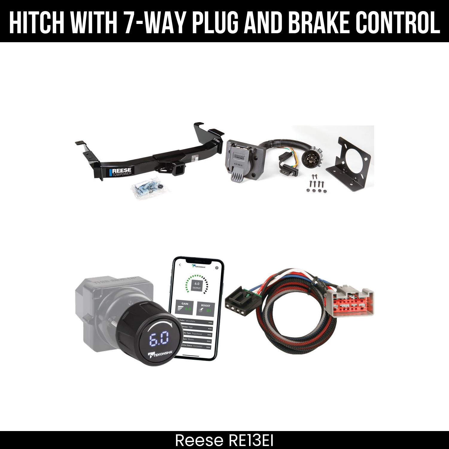Reese RE13EI Hitch With 7 Way Plug And Brake Control Bundle Featureimg