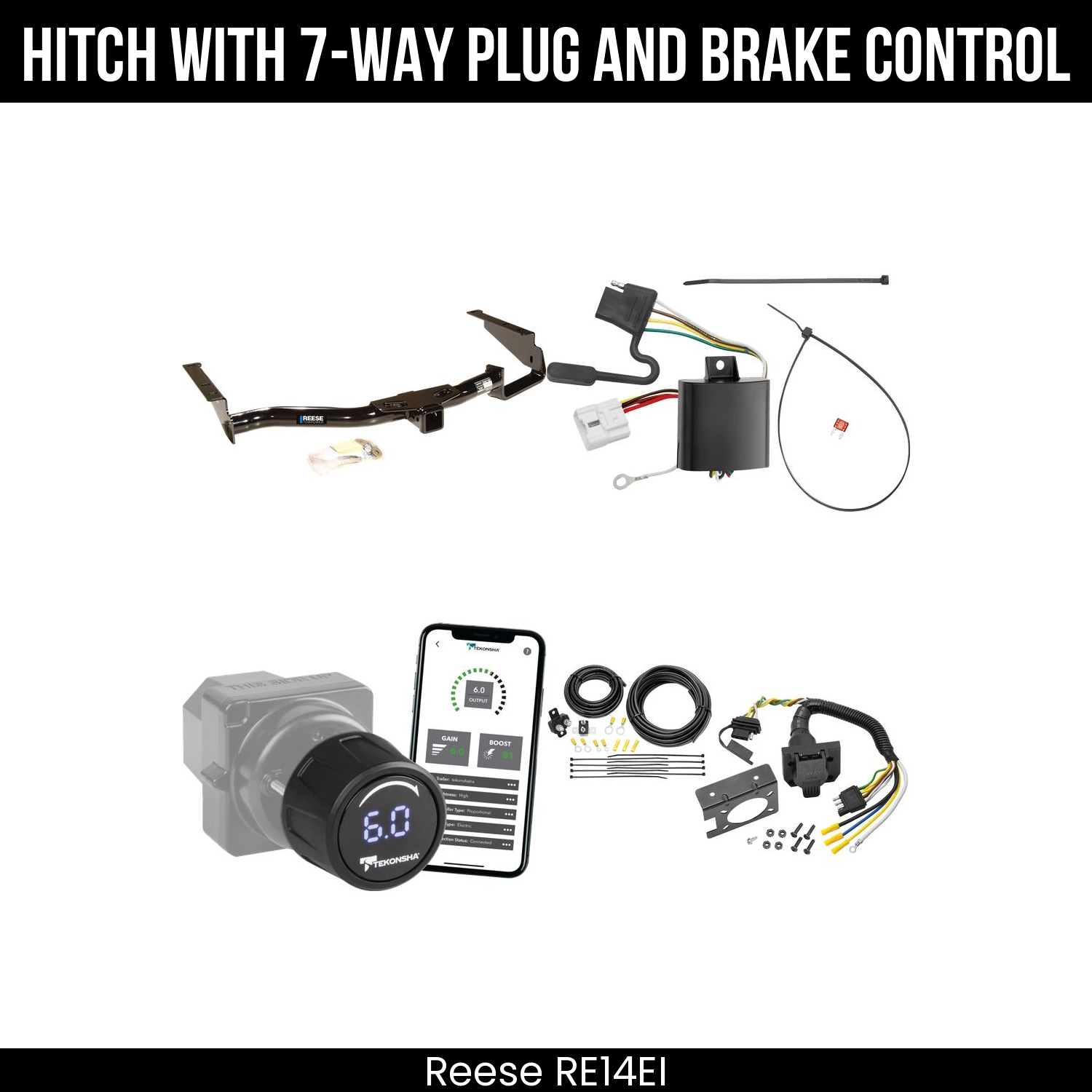 Reese RE14EI Hitch With 7 Way Plug And Brake Control Bundle Featureimg