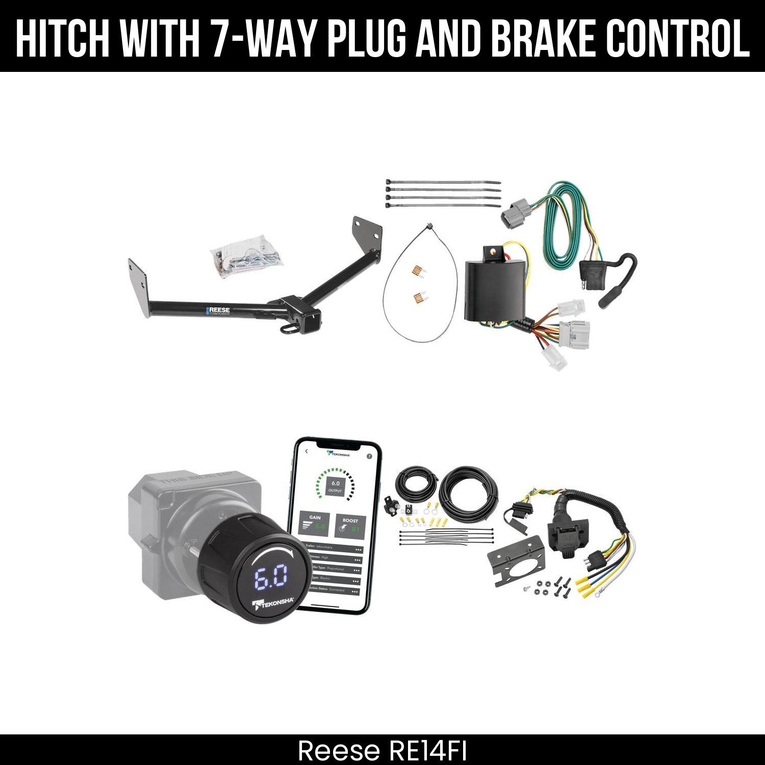 Reese RE14FI Hitch With 7 Way Plug And Brake Control Bundle Featureimg