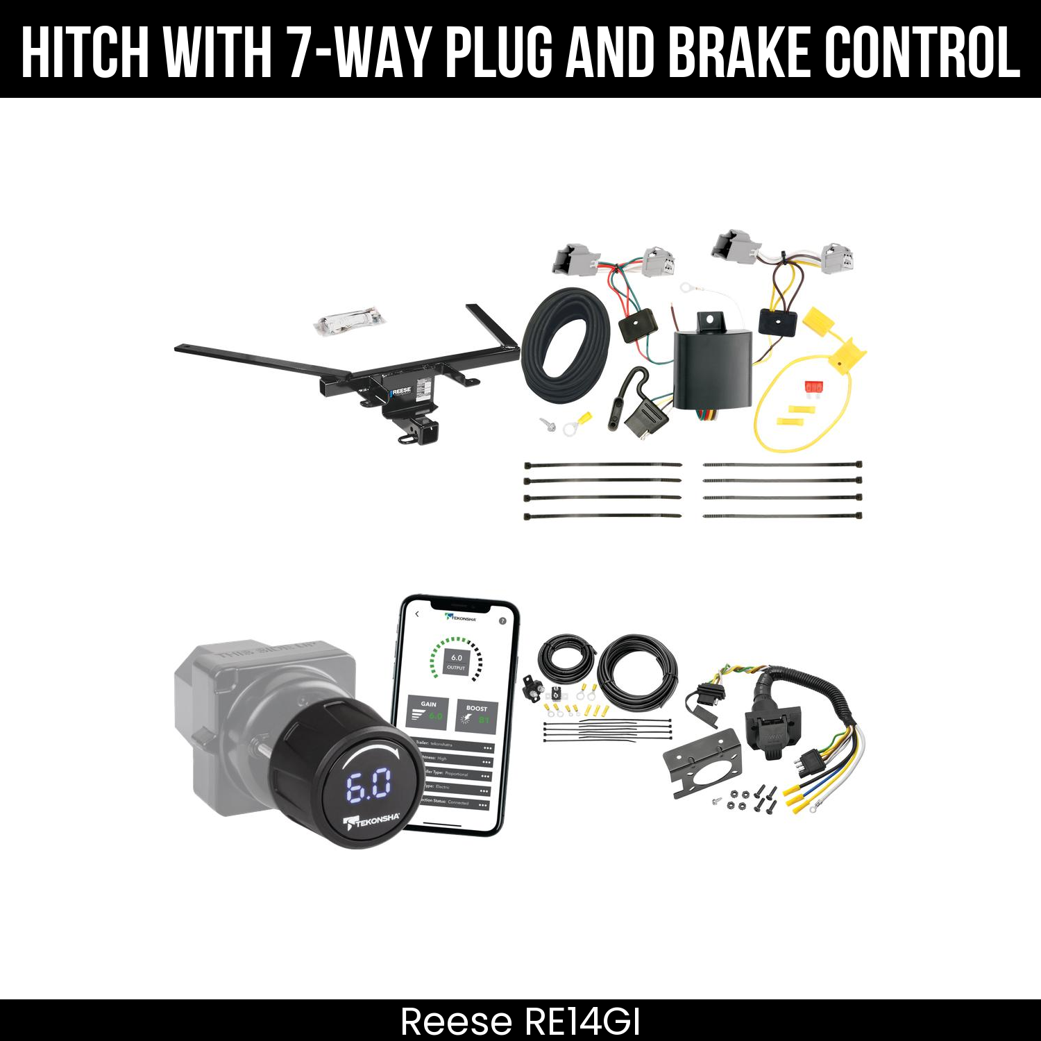 Reese RE14GI Hitch With 7 Way Plug And Brake Control Bundle Featureimg