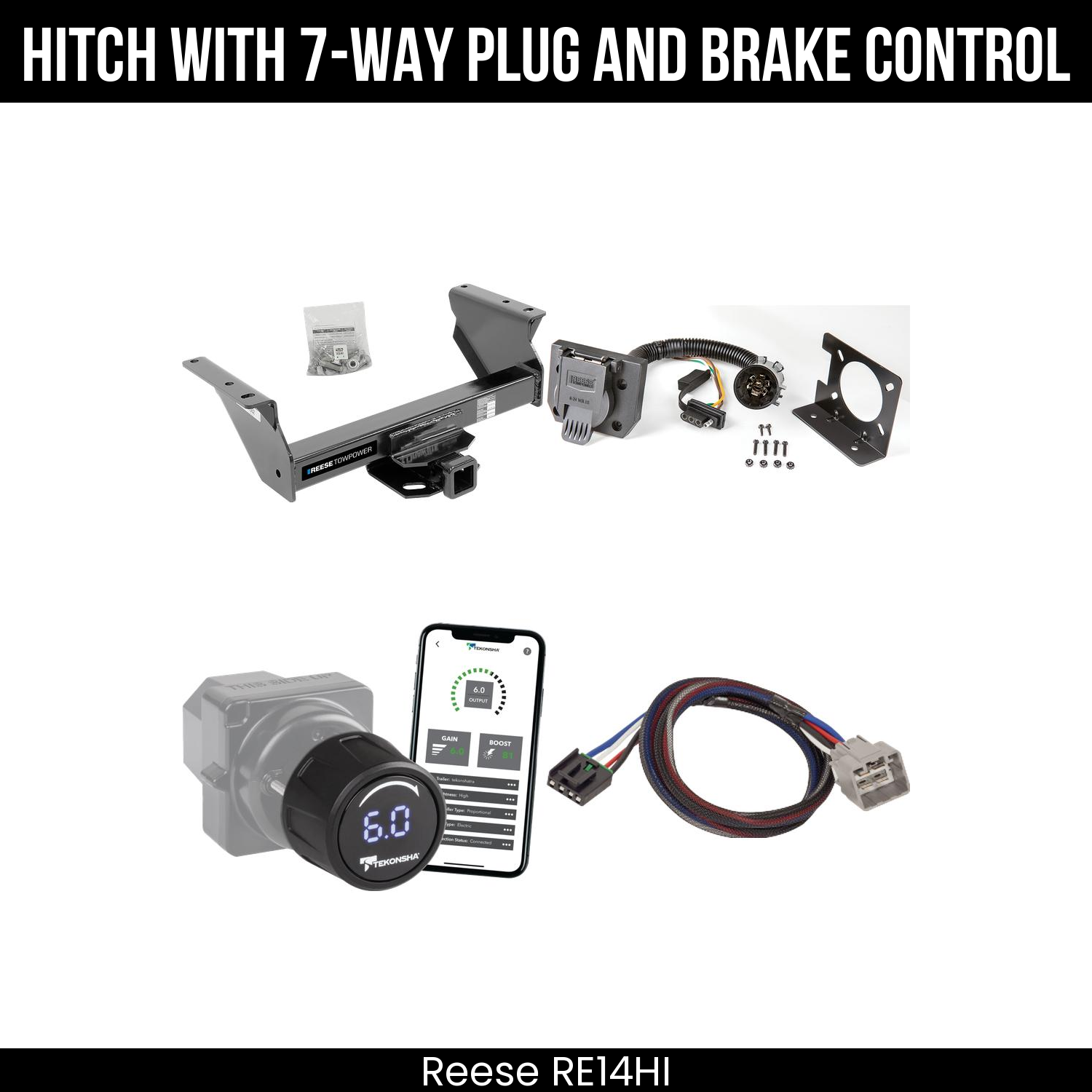 Reese RE14HI Hitch With 7 Way Plug And Brake Control Bundle Featureimg
