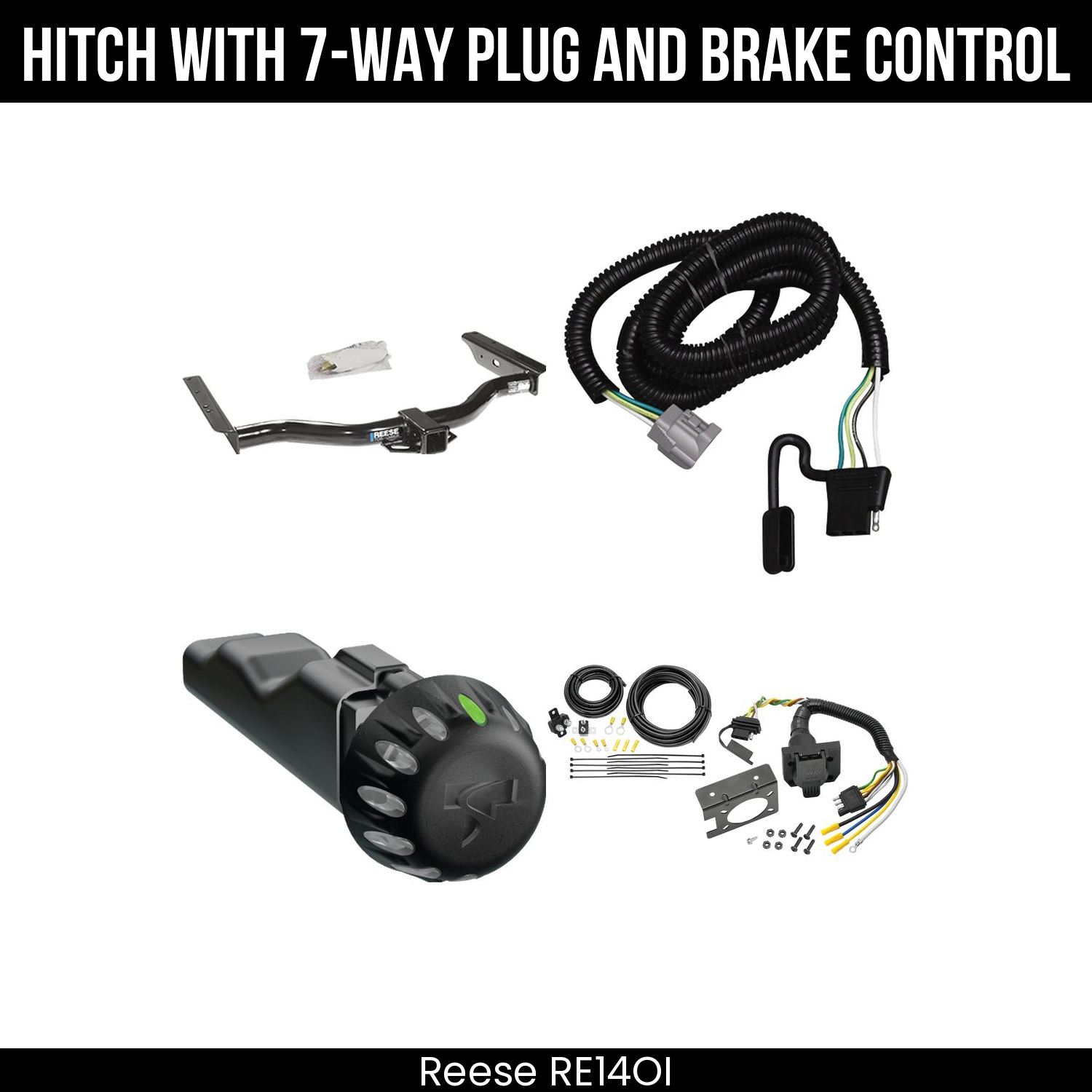 Reese RE14OI Hitch With 7 Way Plug And Brake Control Bundle Featureimg