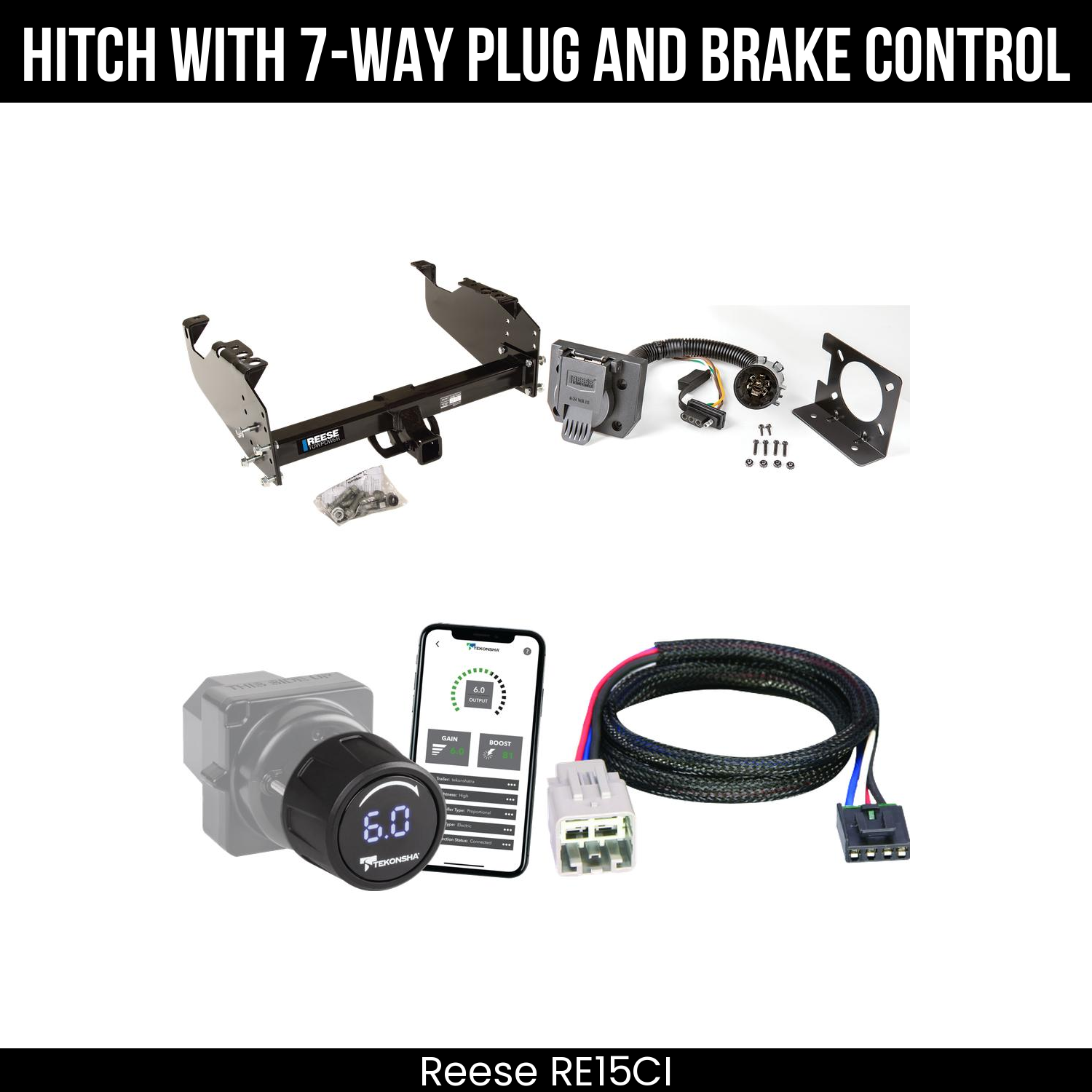 Reese RE15CI Hitch With 7 Way Plug And Brake Control Bundle Featureimg