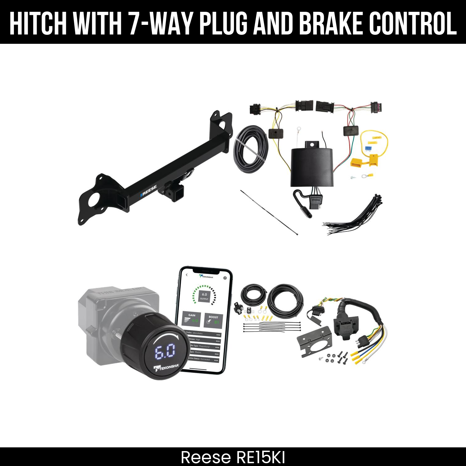 Reese RE15KI Hitch With 7 Way Plug And Brake Control Bundle Featureimg