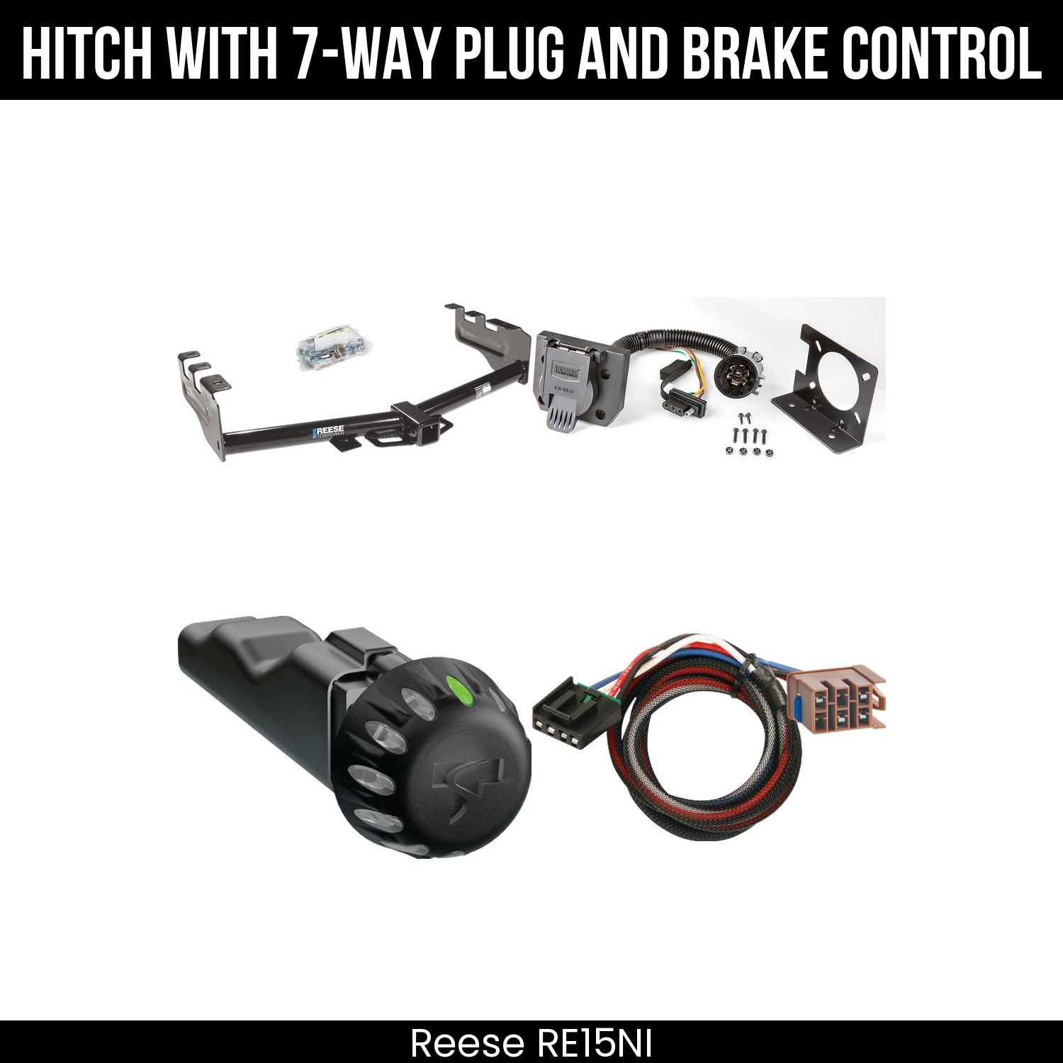 Reese RE15NI Hitch With 7 Way Plug And Brake Control Bundle Featureimg