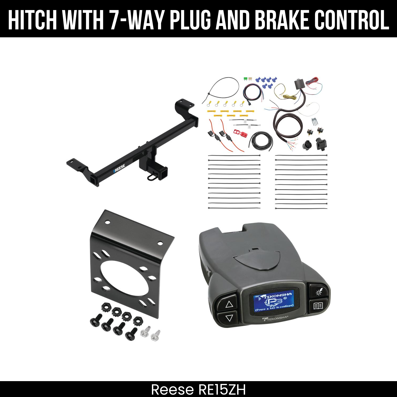 Reese RE15ZH Hitch With 7 Way Plug And Brake Control Bundle Featureimg