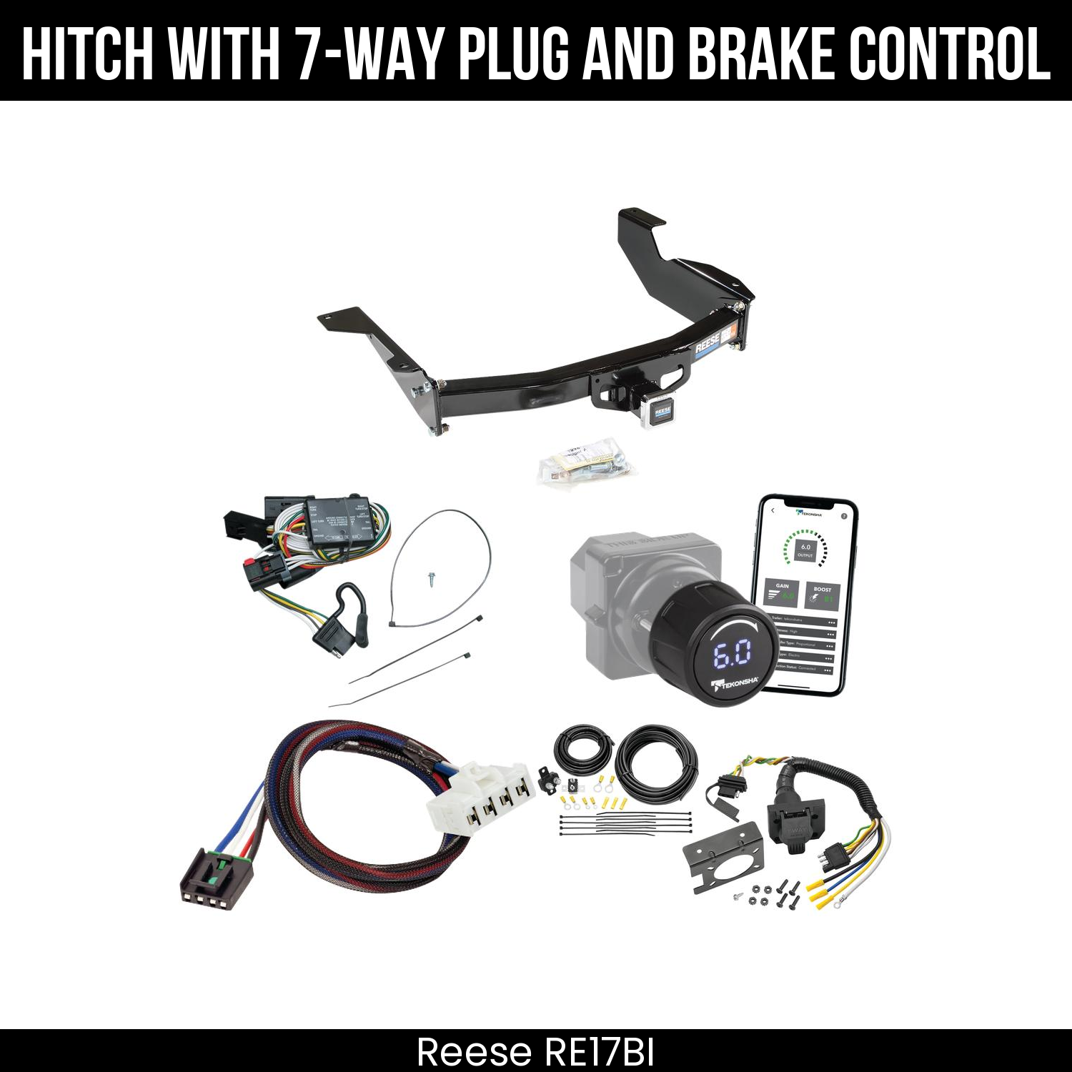 Reese RE17BI Hitch With 7 Way Plug And Brake Control Bundle Featureimg