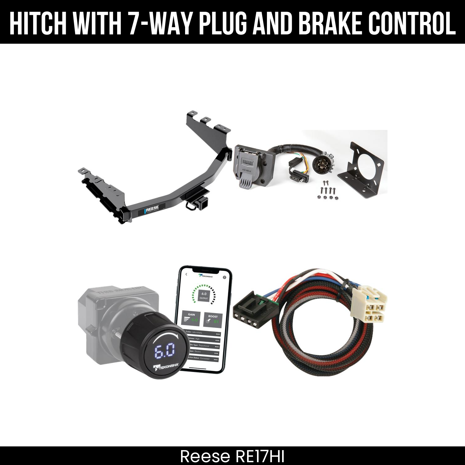 Reese RE17HI Hitch With 7 Way Plug And Brake Control Bundle Featureimg