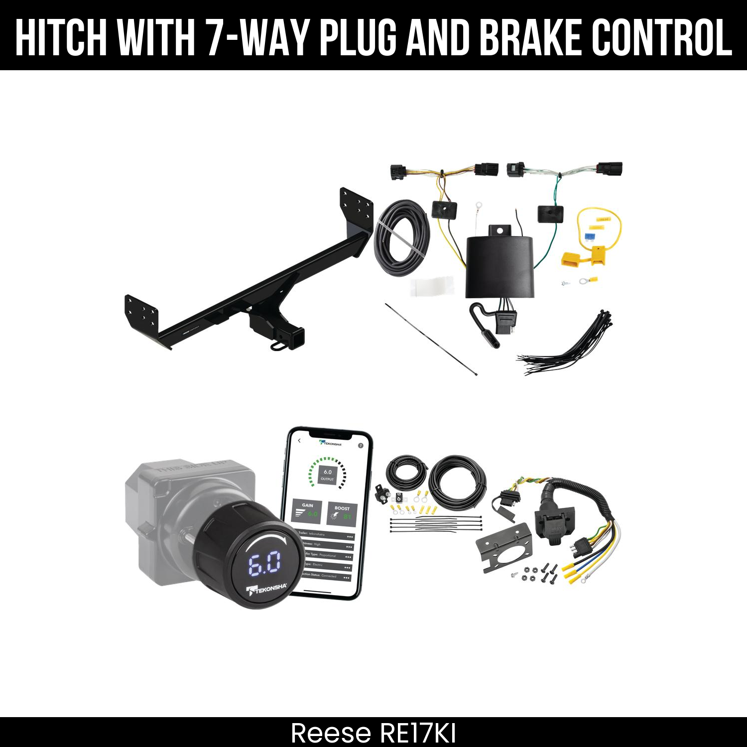 Reese RE17KI Hitch With 7 Way Plug And Brake Control Bundle Featureimg